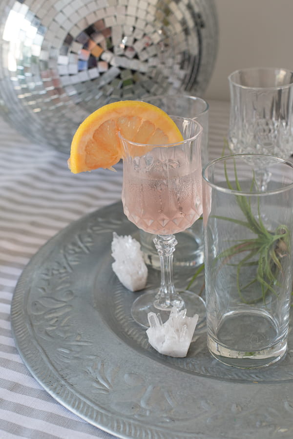 Glass of rose lemonade