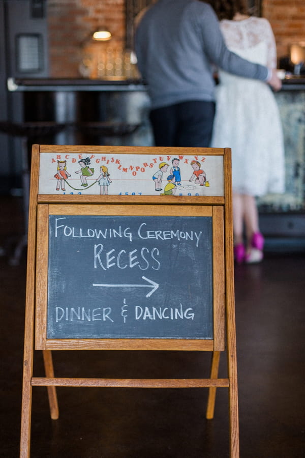 Chalkboard wedding sign