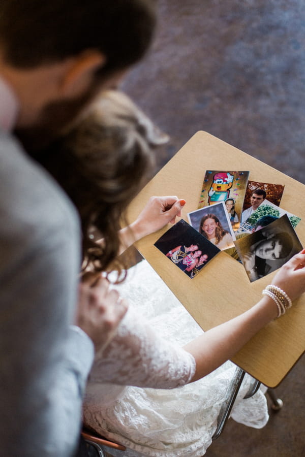 Couple looking at photos