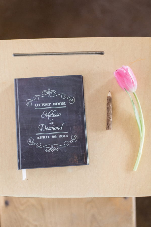 School themed wedding guest book