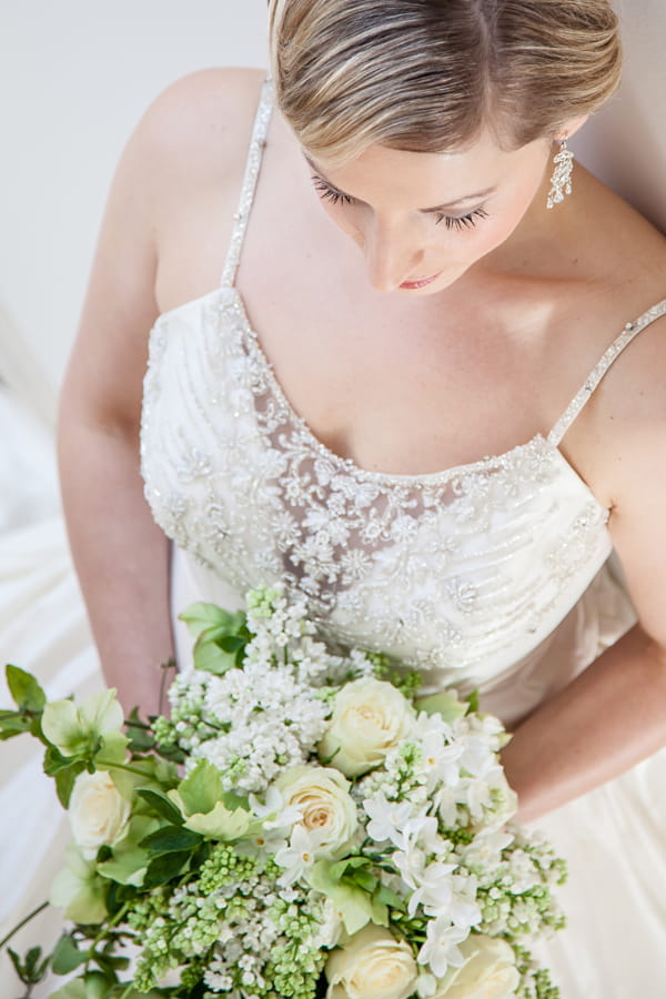 Detail on bride's dress