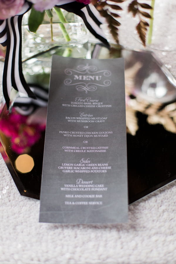 Wedding menu