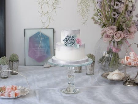 Wedding cake on table