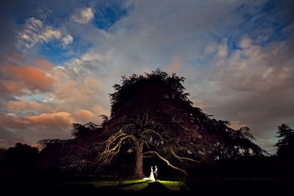 Couple under tree at Carberry Tower