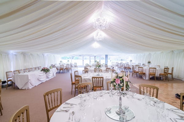 Wedding tables in Garden Pavilion at Carberry Tower