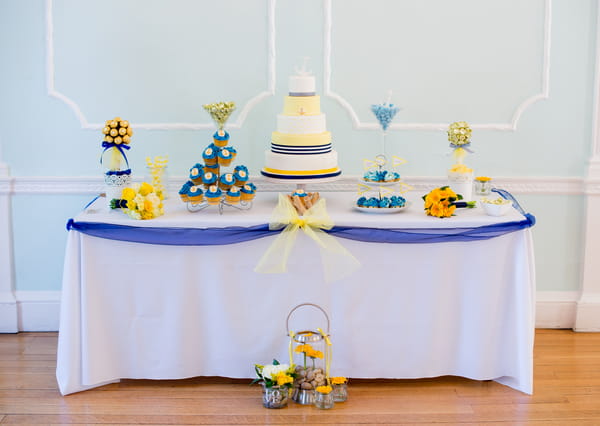 Nautical themed wedding cake table