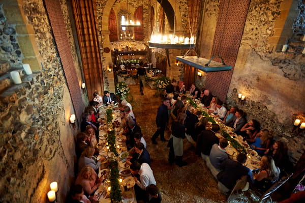 Wedding breakfast in church at The Lost Village of Dode