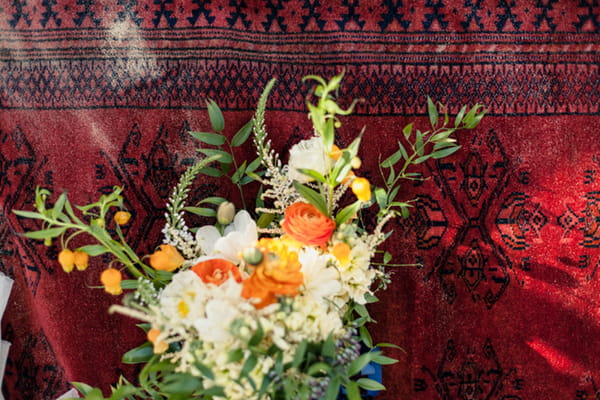 Flowers on Moroccan carpet