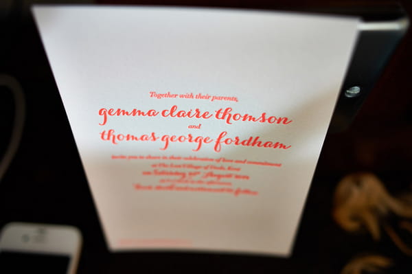 Wedding invitation