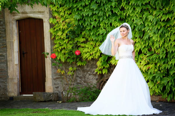 Bride in grounds of Walton Castle