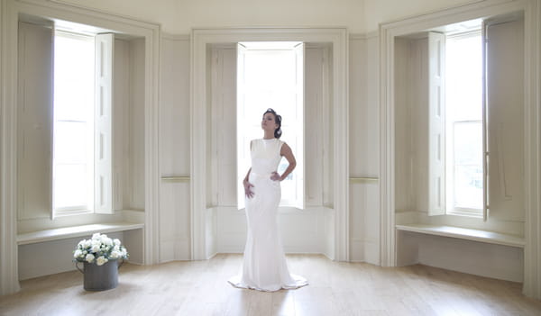 Bride standing in room