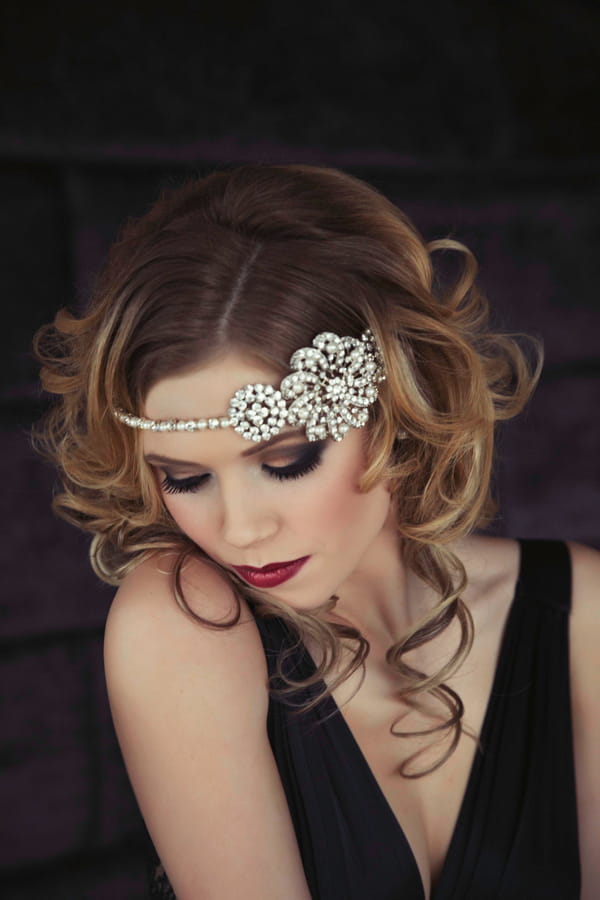 Woman wearing headband - Bridal boudoir shoot