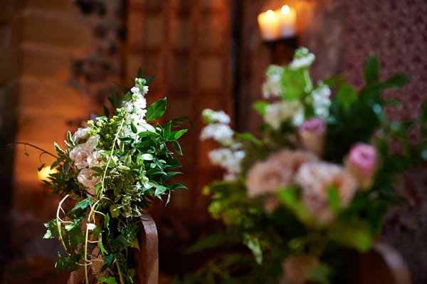 Flowers on pew ends