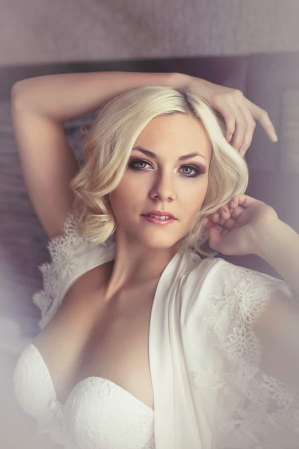 Woman with blonde hair - Bridal boudoir shoot