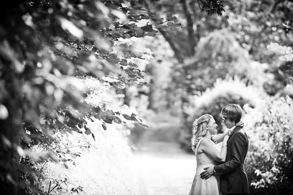 Bride and groom about to kiss