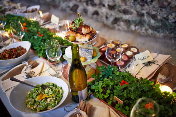 Food on wedding table