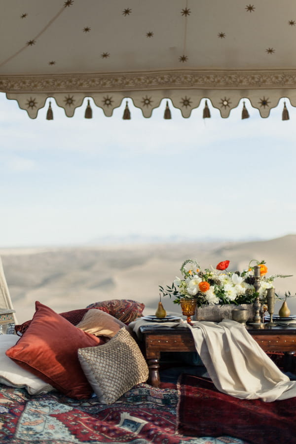 Cushions in Moroccan gazebo