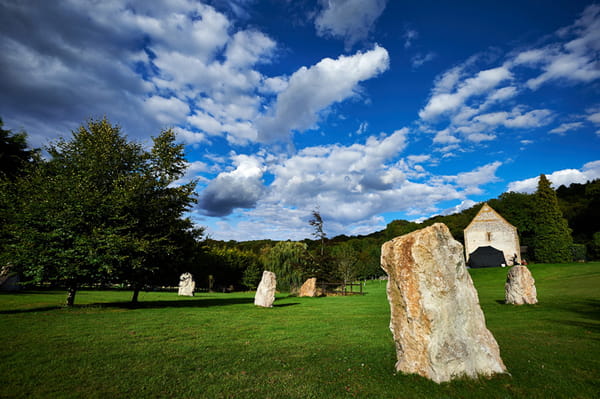 Large stones in grounds of The Lost Village of Dode