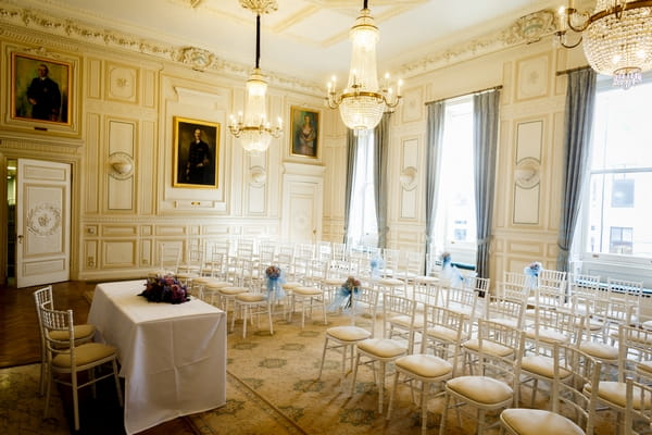 Wedding ceremony seating in King Harald V Room at The In and Out