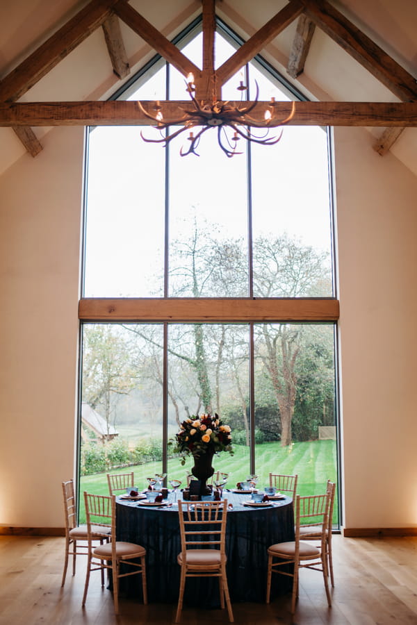 Wedding table by tall window