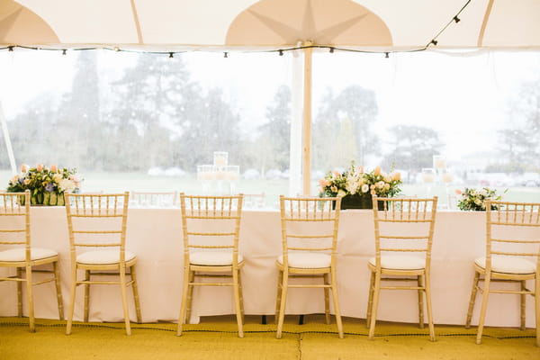 Chairs in front of long table