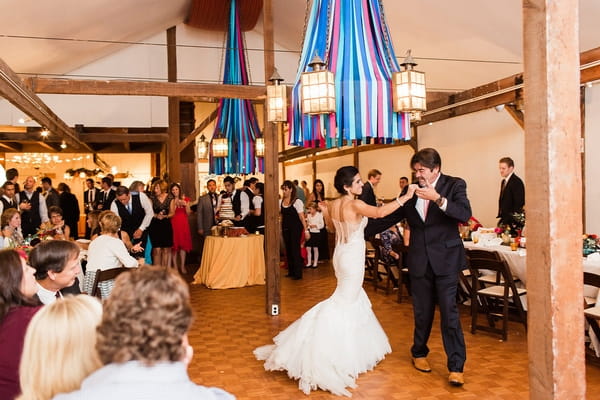 Bride dancing with father