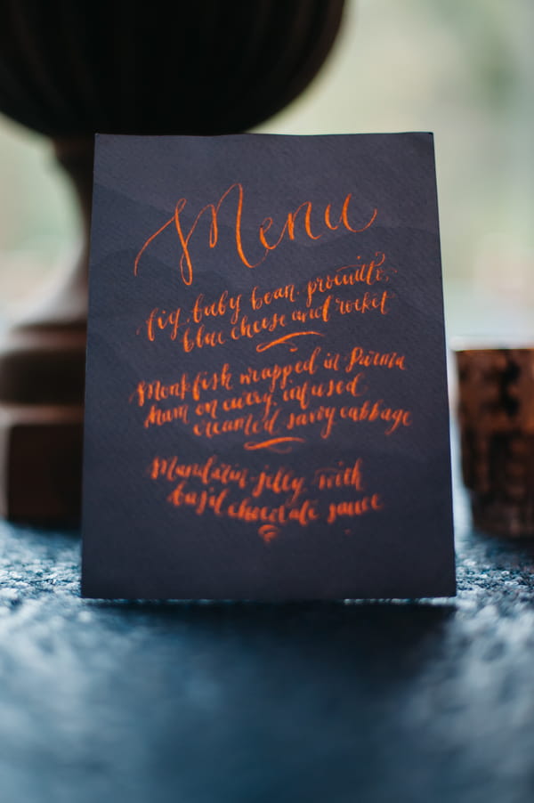 Wedding menu