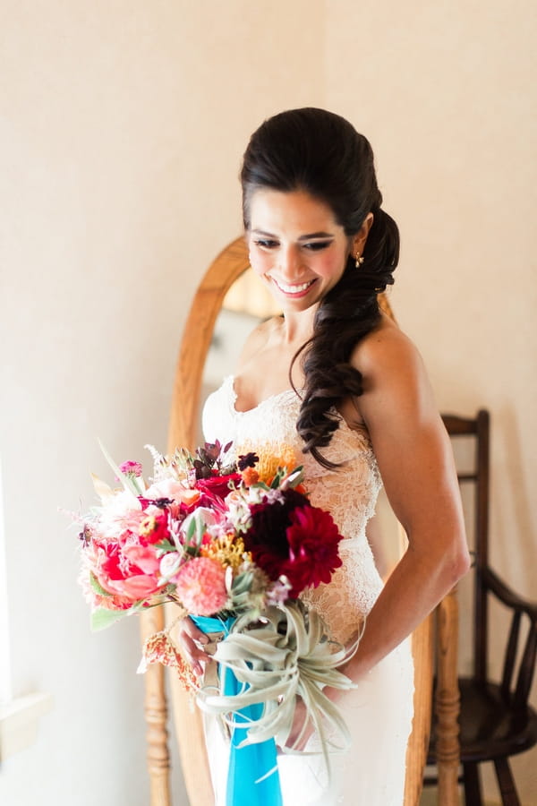 Bride holding bouquet