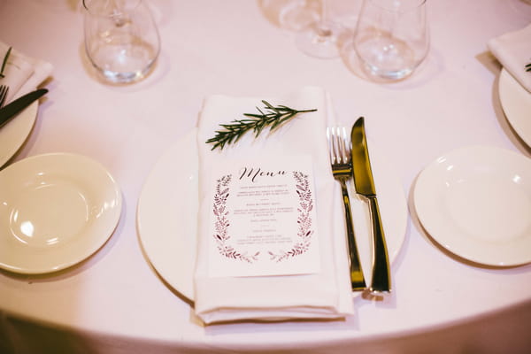 Wedding menu