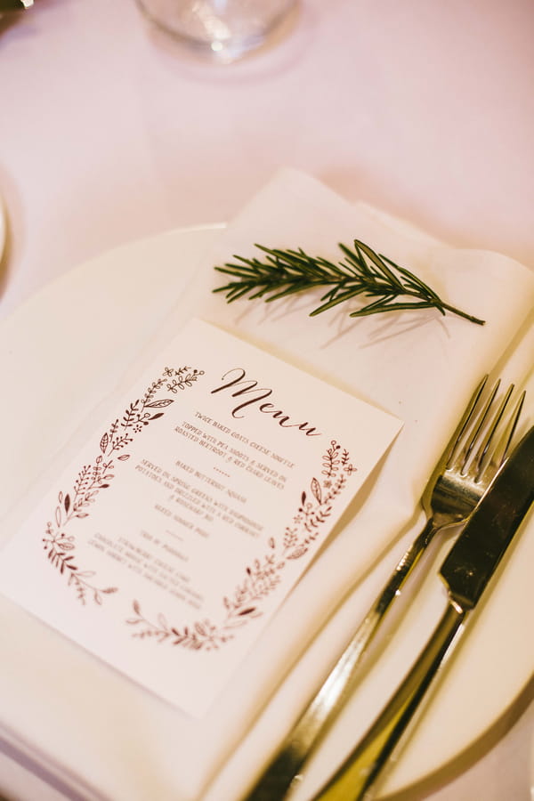 Wedding menu