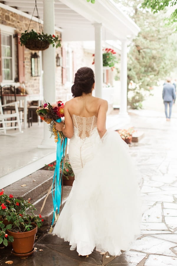 Bride approaching groom