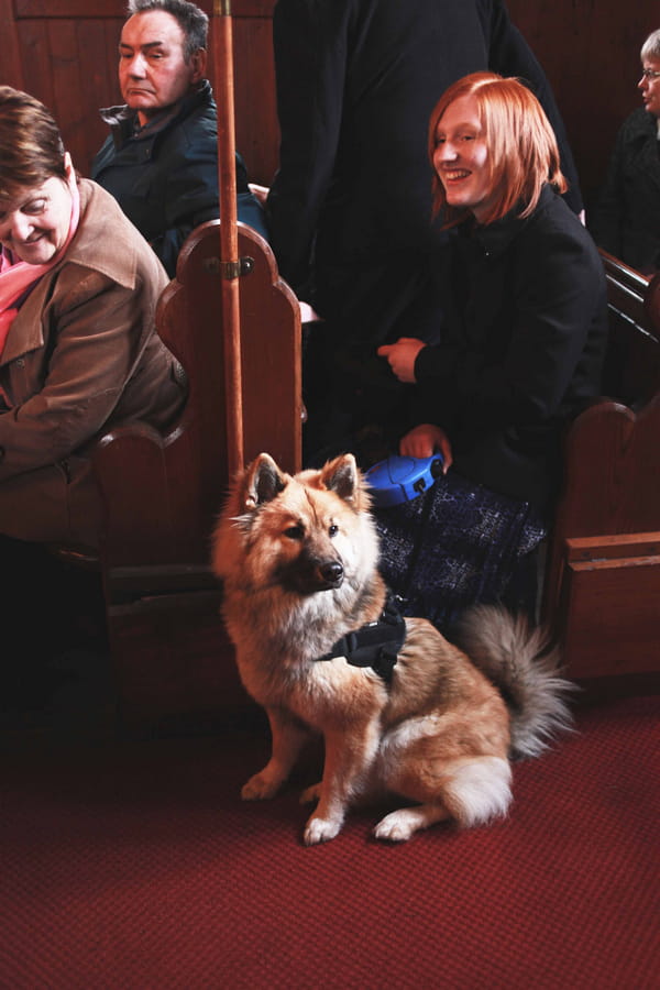 Dog in church
