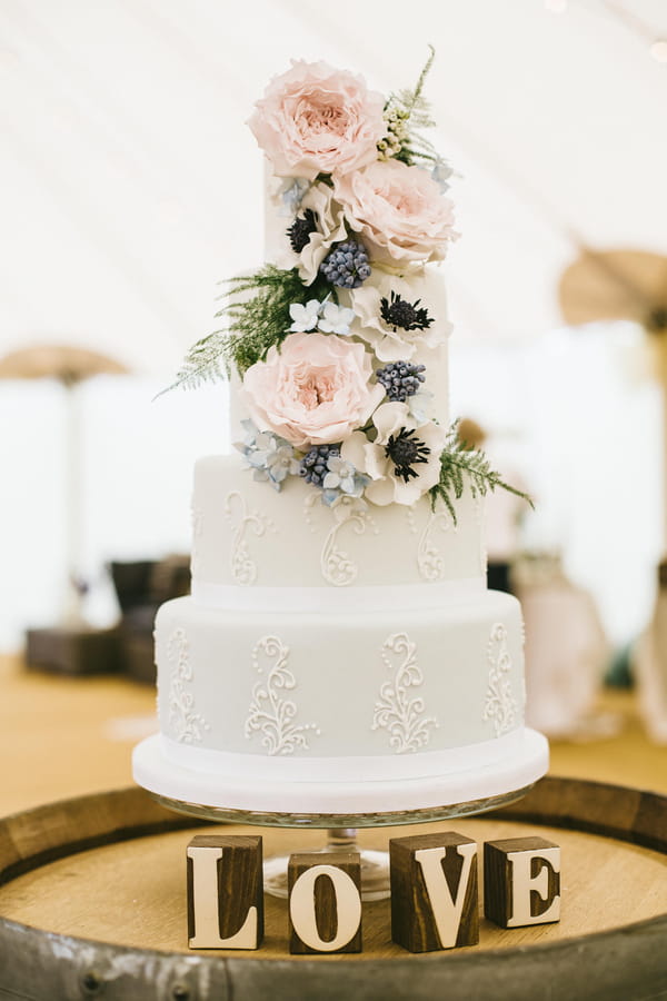 Wedding cake with Love letters