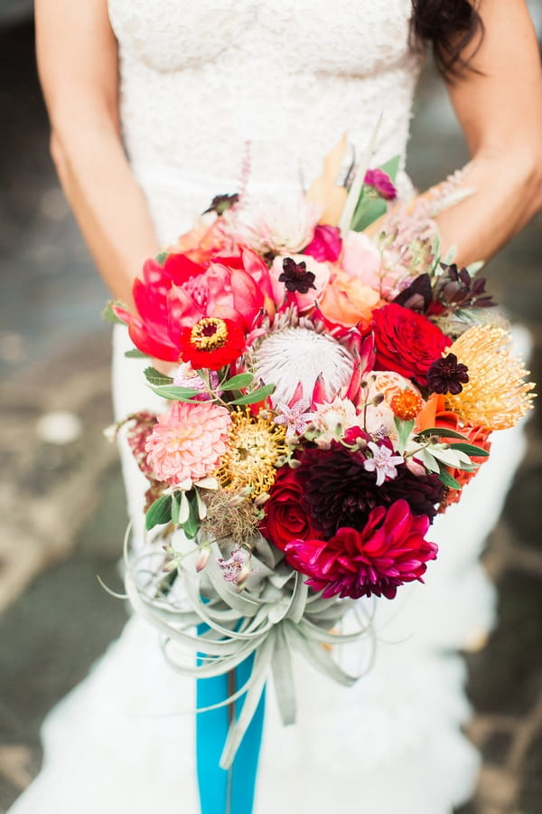 Bride's colourful bouquet