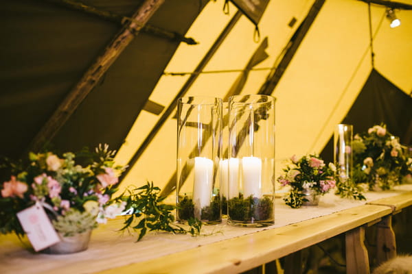 Candles in glass votive