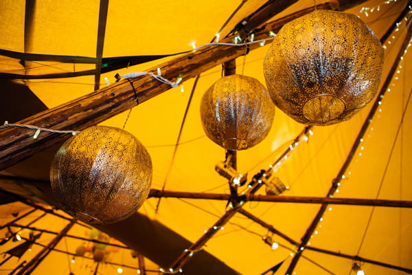 Silver hanging globe lanterns