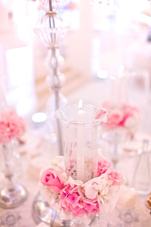 Candle on wedding table