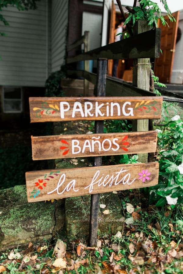 Spanish fiesta parking sign