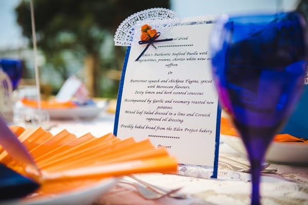 Spanish themed wedding menu