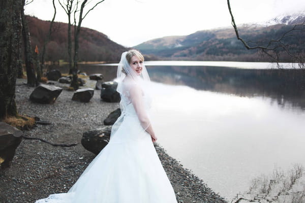 Bride in front of loch