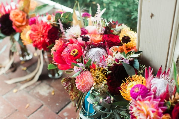 Colourful wedding bouquets