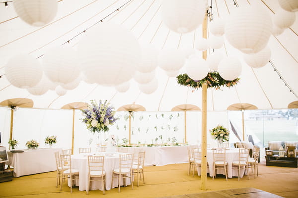 Wedding tables inside PapaKata tent