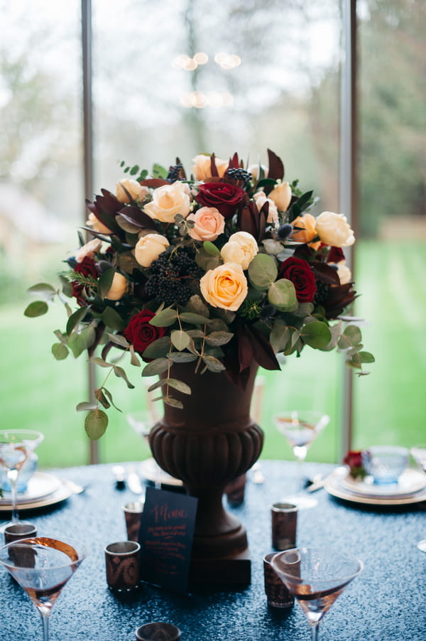 Wedding flowers table centrepiece