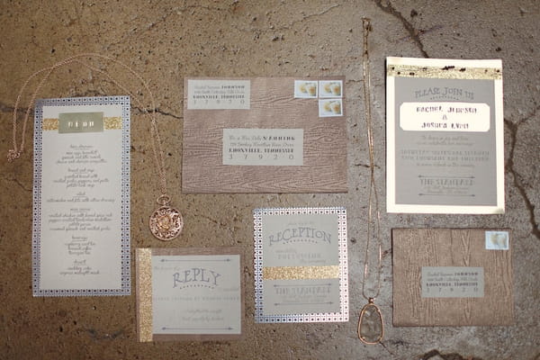 Industrial style wedding stationery