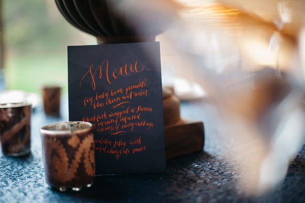 Wedding menu