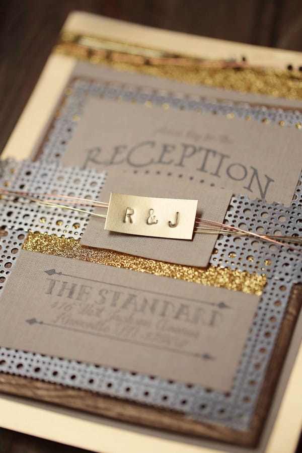 Wedding stationery with metal detail