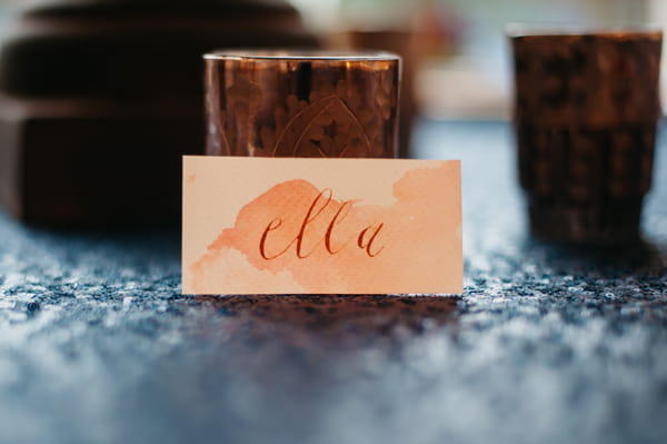 Watercolour wedding name tag