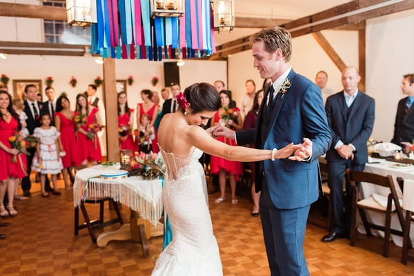 Bride and groom dance