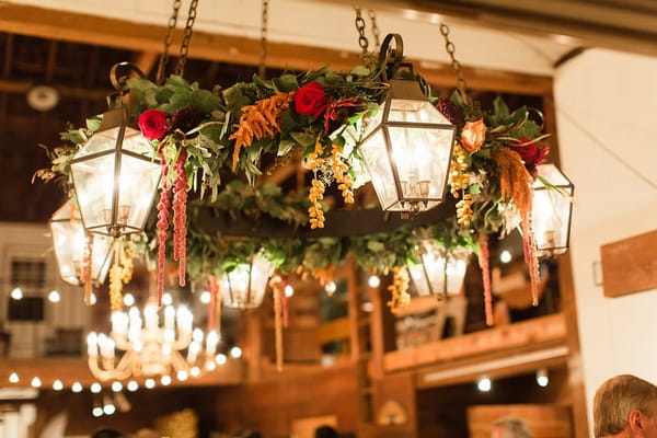 Lantern hanging from ceiling