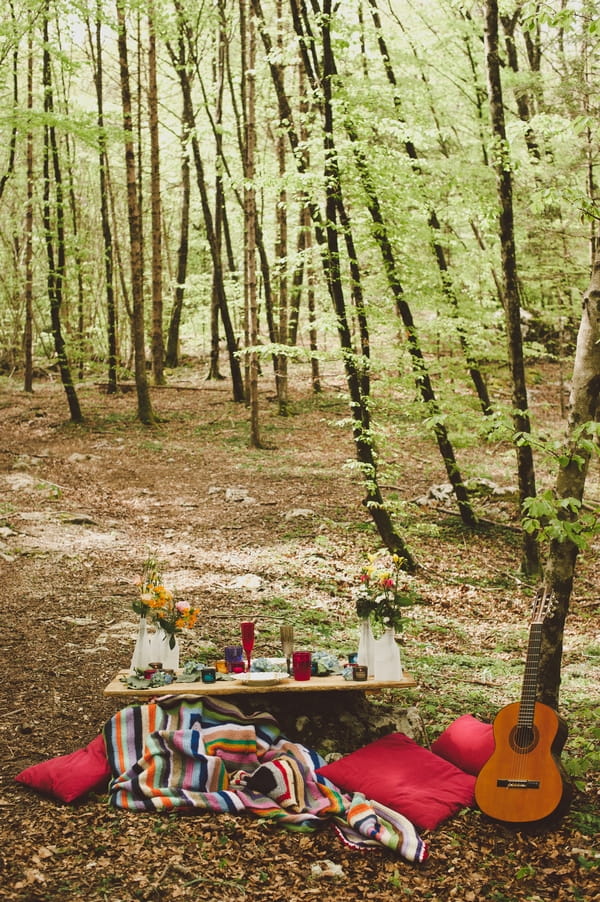 Table in woods